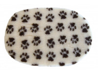 PnH Veterinary Bedding - NON SLIP - OVAL - Cream with Brown Paws