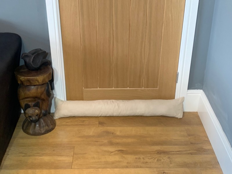 Faux Suede Draught Excluder - Cream