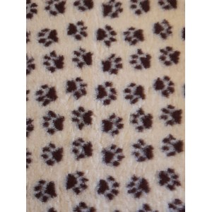 Car Boot Liner - Cream with Brown Paws