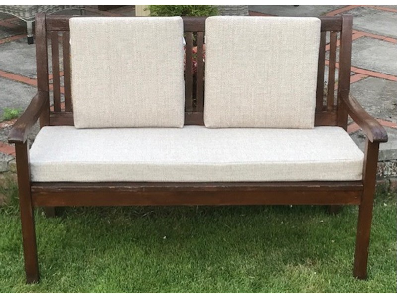 Garden Bench Cushion Set Including Back Pads - Cream Fleckled