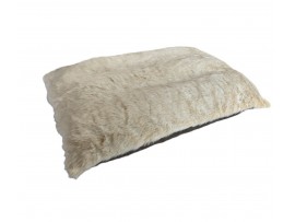 Luxury Faux Fur Cushion Dog Bed - Cream Fox