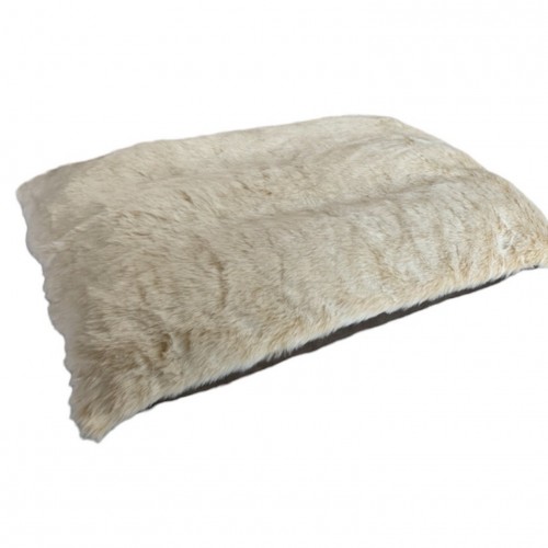 Luxury Faux Fur Cushion Dog Bed Cream Fox Size Small Cover Only
