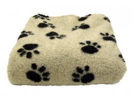 Cream Paws Sherpa Fleece Dog Blanket  DOUBLE LAYERS FOR EXTRA COMFORT