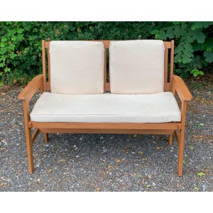 Garden Bench Cushion with Optional Sets - Cream Faux Suede Garden Bench Cushion with Optional Sets - Cream Faux Suede