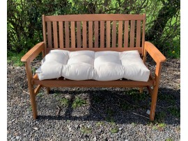 Blown Fibre Garden Bench Cushion - Cream Faux Suede
