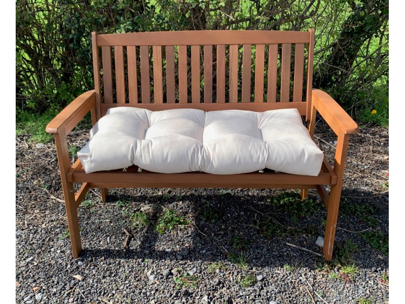 Blown Fibre Garden Bench Cushion - Cream Faux Suede