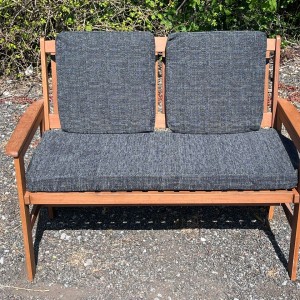 Garden Bench Cushion with Optional Sets - Dark Grey Weave