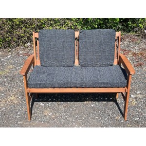 Garden Bench Cushion with Optional Sets - Dark Grey Weave