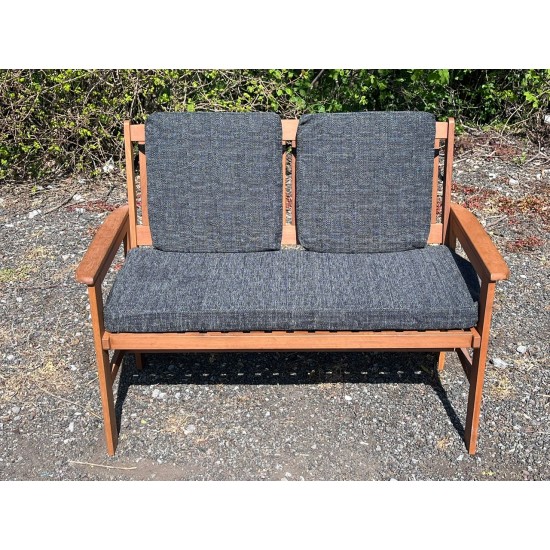 Garden Bench Cushion with Optional Sets - Dark Grey Weave