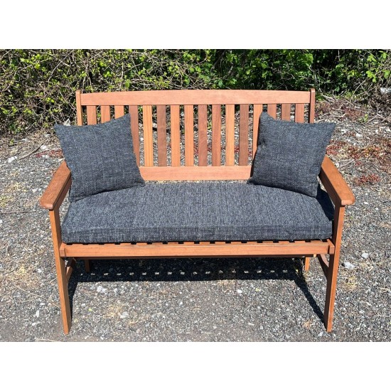 Garden Bench Cushion with Optional Sets - Dark Grey Weave