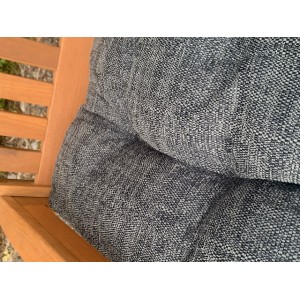 Blown Fibre Garden Bench Cushion -  Dark Grey Weave Blown Fibre Garden Bench Cushion -  Dark Grey Weave