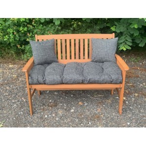 Blown Fibre Garden Bench Cushion -  Dark Grey Weave Blown Fibre Garden Bench Cushion -  Dark Grey Weave