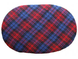 Fleece Oval Pad - Red Tartan