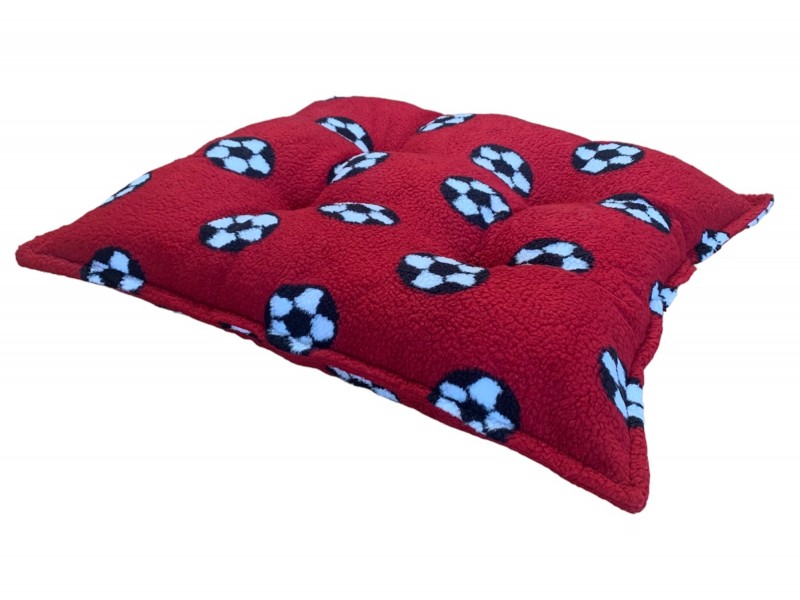 Sherpa Fleece Square Pet Cushion - Football