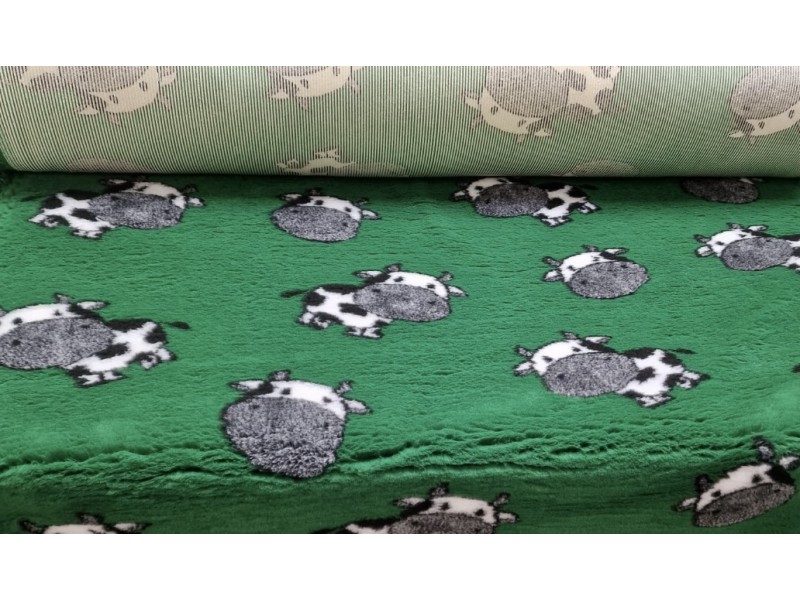 PnH Veterinary Bedding - NON SLIP - By The Roll - Green Cows