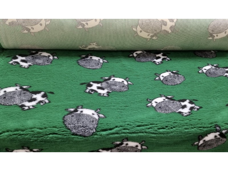 PnH Veterinary Bedding - NON SLIP - RECTANGLE - Green Cows