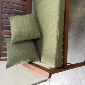 3ft Clearance Bench Set with Side Pillows - Green with Patchwork Pillows