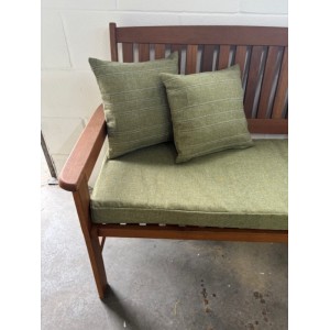 3ft Clearance Bench Set with Side Pillows - Green with Patchwork Pillows