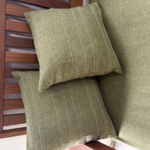 3ft Clearance Bench Set with Side Pillows - Green with Patchwork Pillows