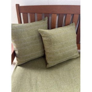3ft Clearance Bench Set with Side Pillows - Green with Patchwork Pillows