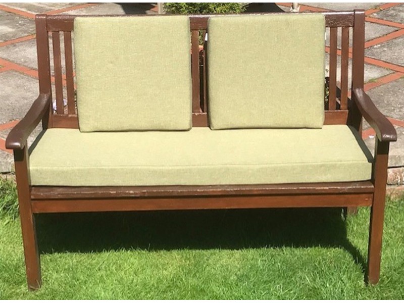 Garden Bench Cushion Set Including Back Pads - Green