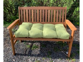 Blown Fibre Garden Bench Cushion - Olive Green Faux Suede