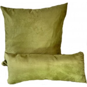 Faux Suede Cushion & Bolster Set - Olive Green Faux Suede Cushion & Bolster Set - Olive Green
