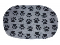 PnH Veterinary Bedding - NON SLIP - OVAL - Grey with Black Paws