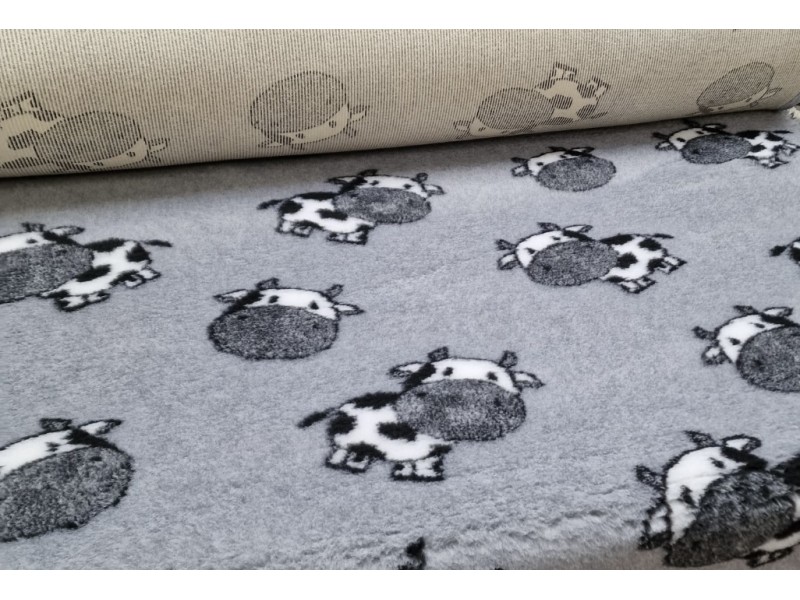 PnH Veterinary Bedding - NON SLIP - RECTANGLE - Grey Cows