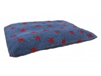 Grey with Red Stars - Sherpa Fleece Dog Bed Cushion