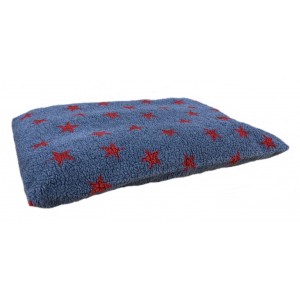 Grey with Red Stars - Sherpa Fleece Dog Bed Cushion Grey with Red Stars - Sherpa Fleece Dog Bed Cushion