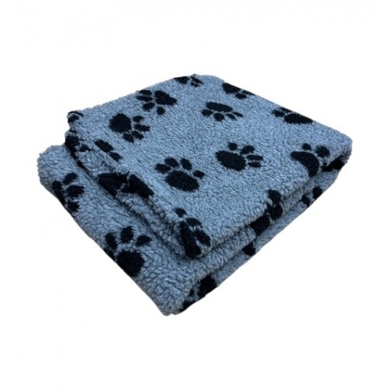 Grey with Black Paws - Double Layered Sherpa Fleece Dog Blanket 
