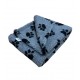 Grey with Black Paws - Double Layered Sherpa Fleece Dog Blanket 