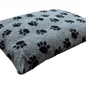 Grey with Black Paws - Sherpa Fleece Dog Bed Cushion