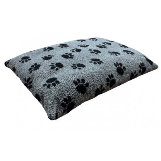 Grey with Black Paws - Sherpa Fleece Dog Bed Cushion