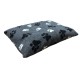 Grey with Black & White Paws - Sherpa Fleece Dog Bed Cushion