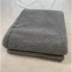 Deluxe Sherpa Fleece Lap Blanket - DOUBLE LAYERED - Grey Deluxe Sherpa Fleece Lap Blanket - DOUBLE LAYERED - Grey