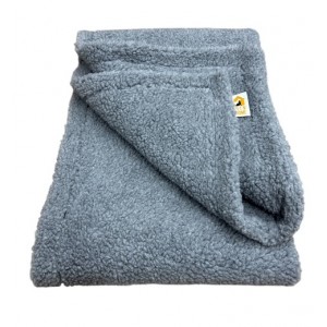 Grey Double Layered Sherpa Fleece Dog Blanket
