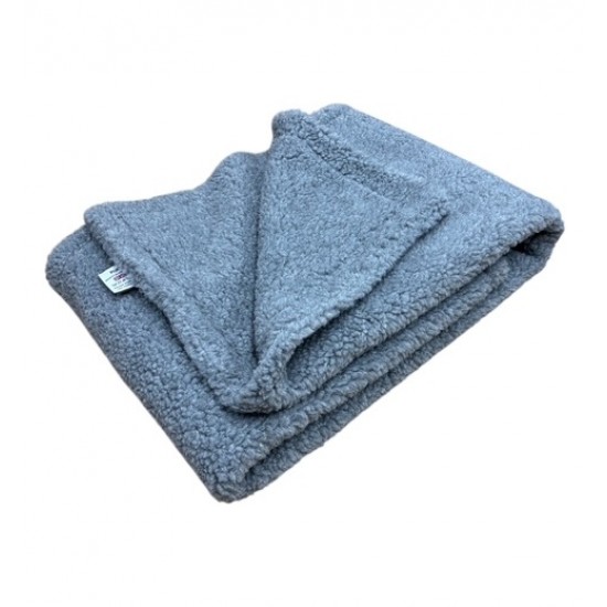 Deluxe Sherpa Fleece Lap Blanket - DOUBLE LAYERED - Grey