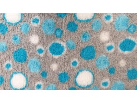 PnH Veterinary Bedding - NON SLIP - OVAL - Grey with Blue Circles