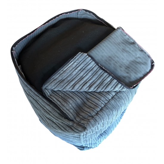 Cube Beanbag - Plush Jumbo Cord - Grey