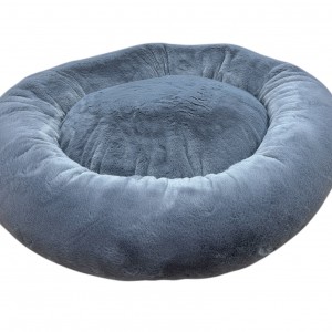 Donut Snuggle Bed - Plush Fur - Grey