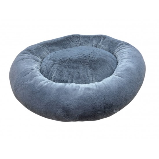 Donut Snuggle Bed - Plush Fur - Grey