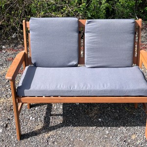 Garden Bench Cushion with Optional Sets - Grey Herringbone