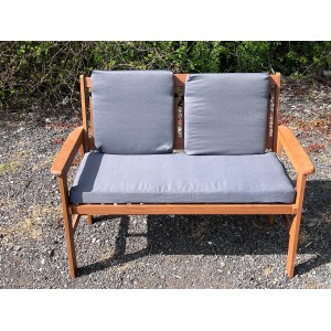 Garden Bench Cushion with Optional Sets - Grey Herringbone