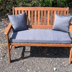 Garden Bench Cushion with Optional Sets - Grey Herringbone