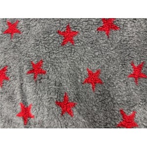 Fleece Oval Pad - Grey with Red Stars Fleece Oval Pad - Grey with Red Stars