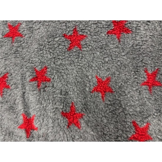 Fleece Oval Pad - Grey with Red Stars