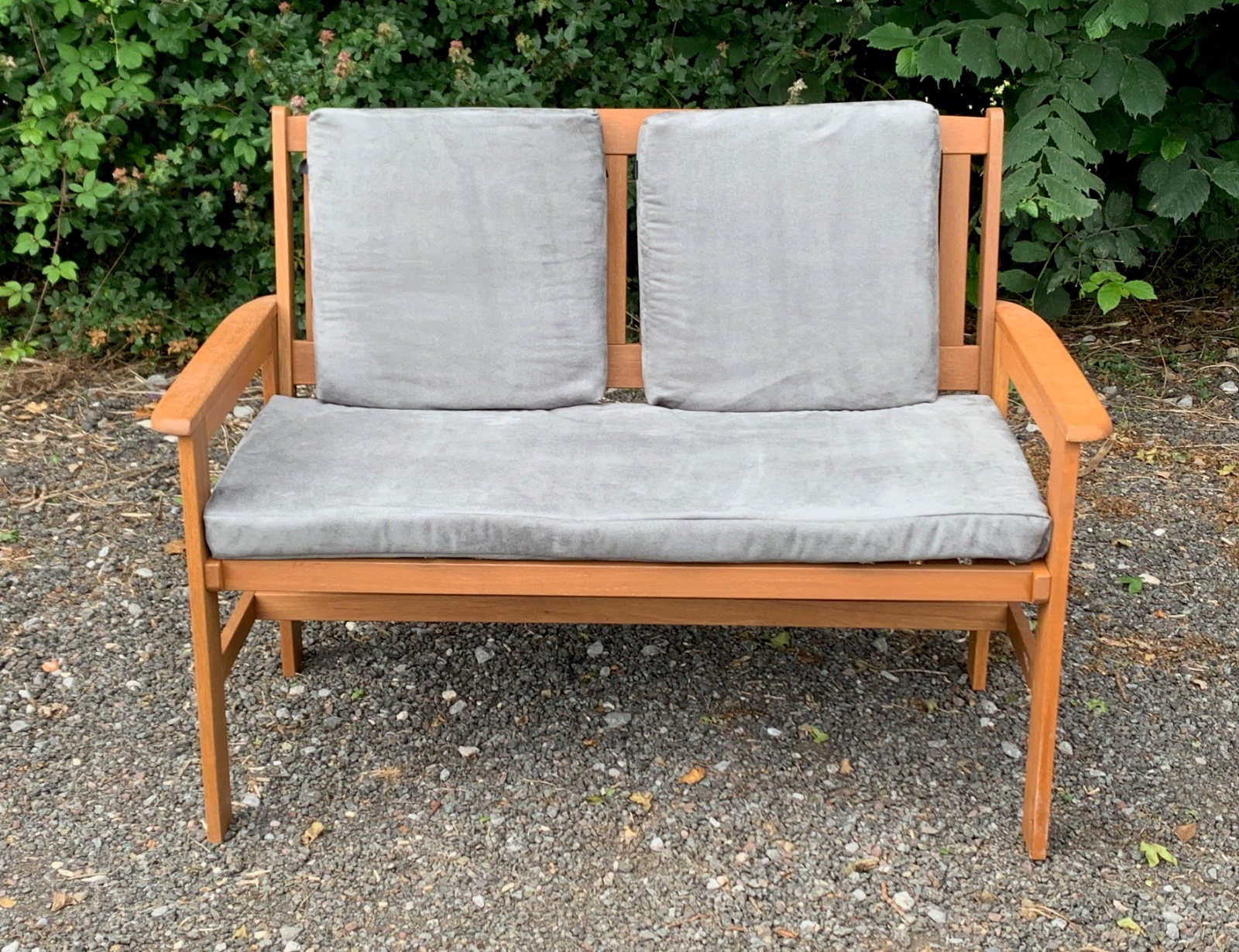 Bench Cushion Outdoor Bench Grey OHS 2-Seater Indoor/Outdoor
