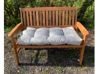 Blown Fibre Garden Bench Cushion - Silver Grey Faux Suede